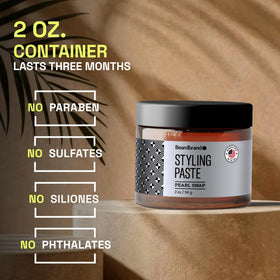 Beardbrand styling paste shaping hair for defined, natural texture