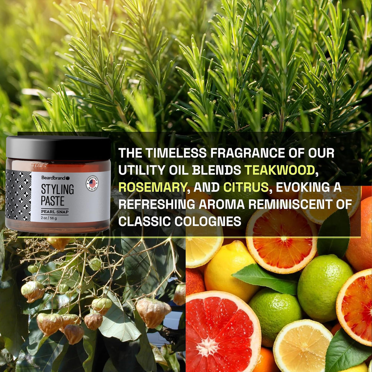 Beardbrand label close-up highlighting scent and ingredient clarity