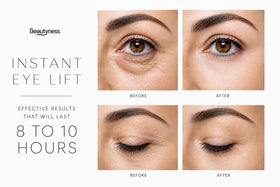beatool application under eye demonstration illustrating targeted puffiness reduction