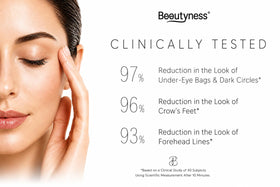 beatool size scale next to hand showing compact travel-friendly eye cream