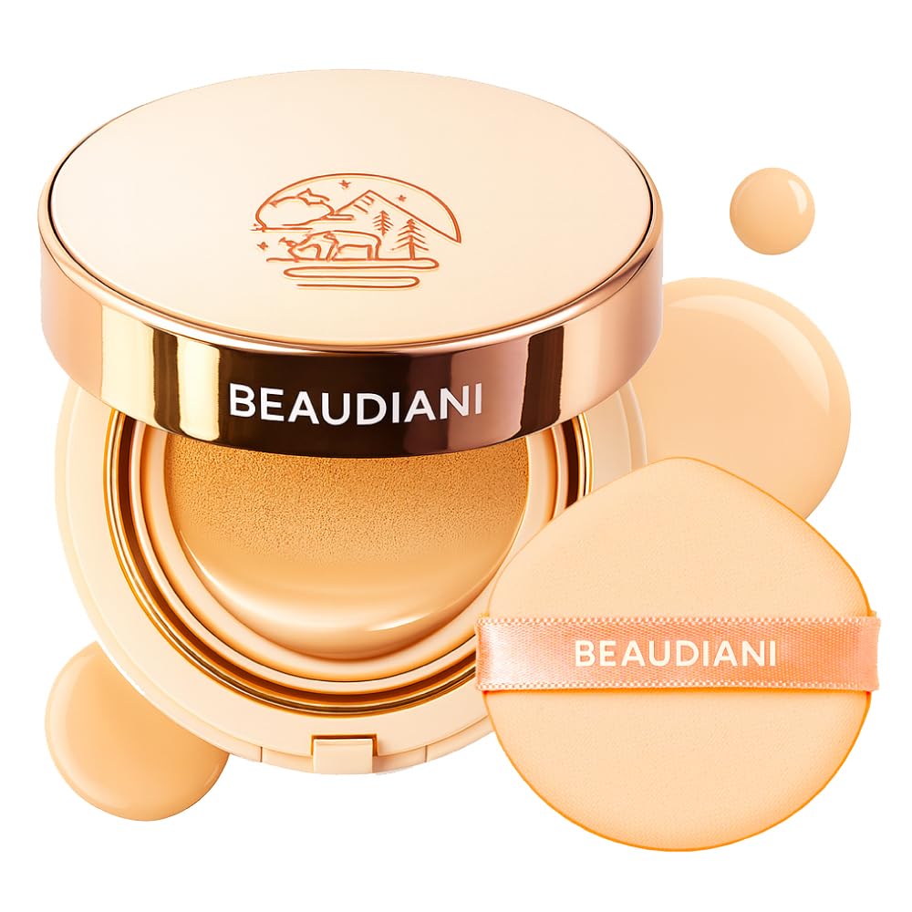BEAUDIANI compact front view showing elegant pink-gold case and portable benefit