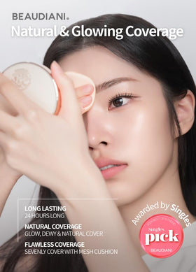 BEAUDIANI open compact with mirror and puff ready for quick touch-ups