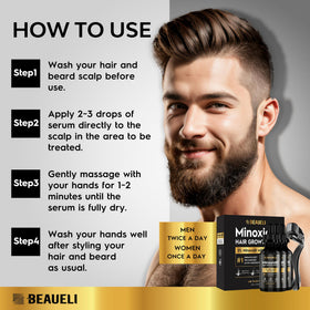 beaueli applying liquid to beard area for targeted coverage
