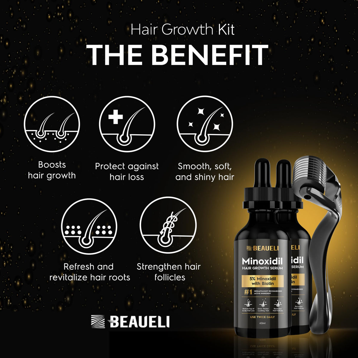 man applying beaueli to beard demonstrating easy daily use