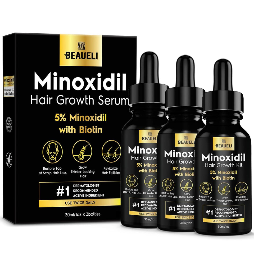 beaueli front packaging showing three 30ml bottles and benefits