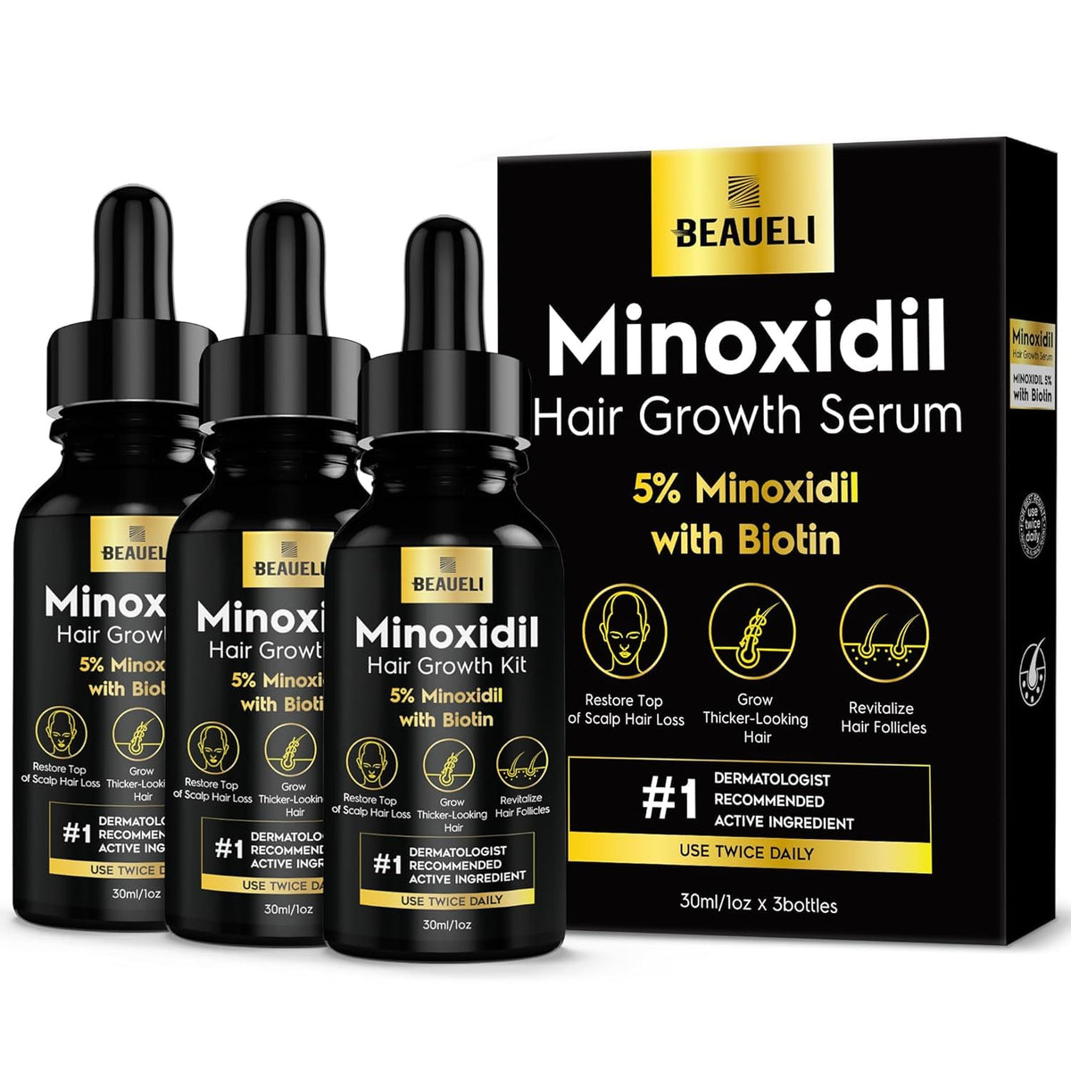 beaueli front packaging showing three bottles and full supply benefit