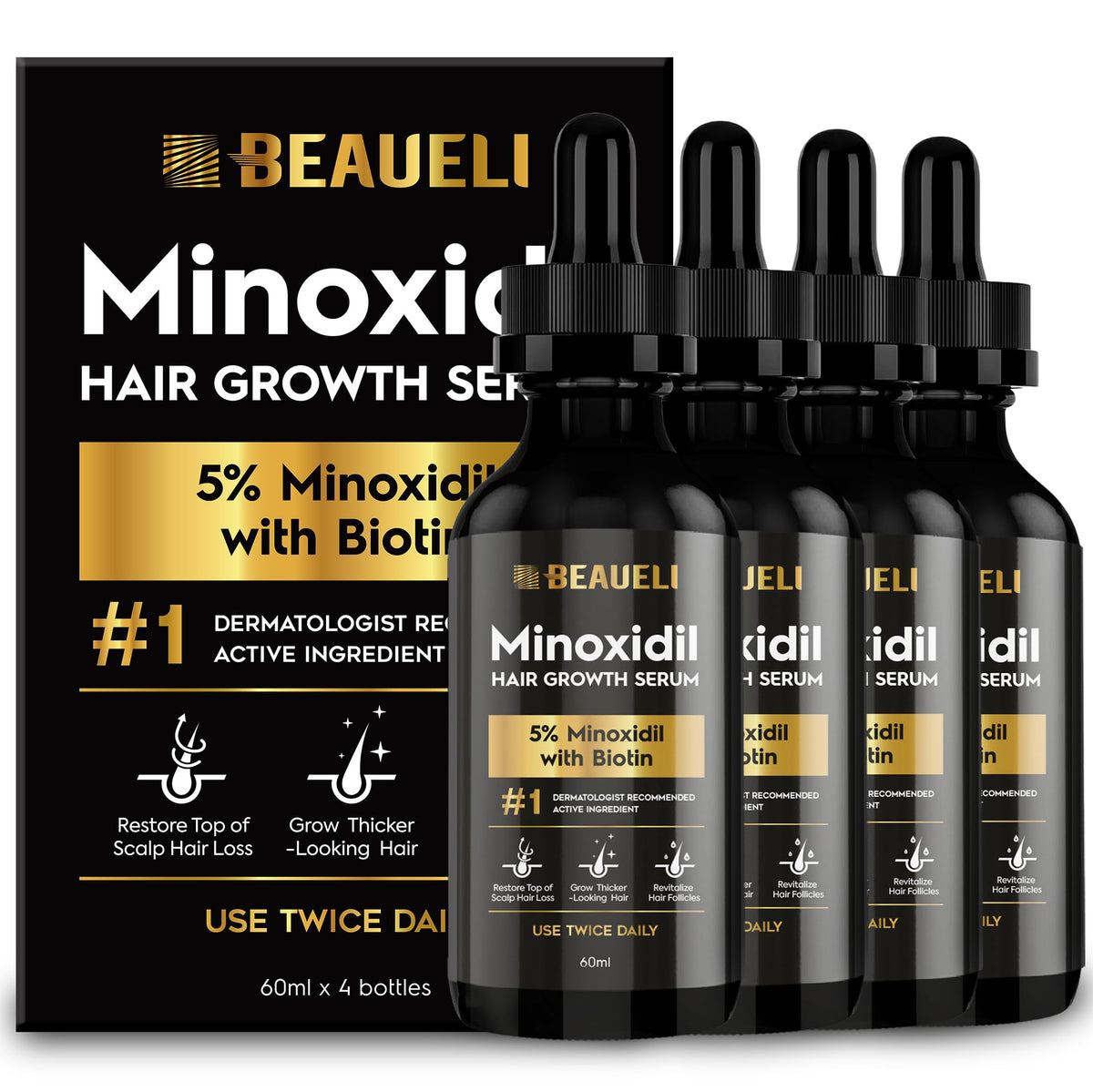 beaueli front packaging showing four bottles and label benefits