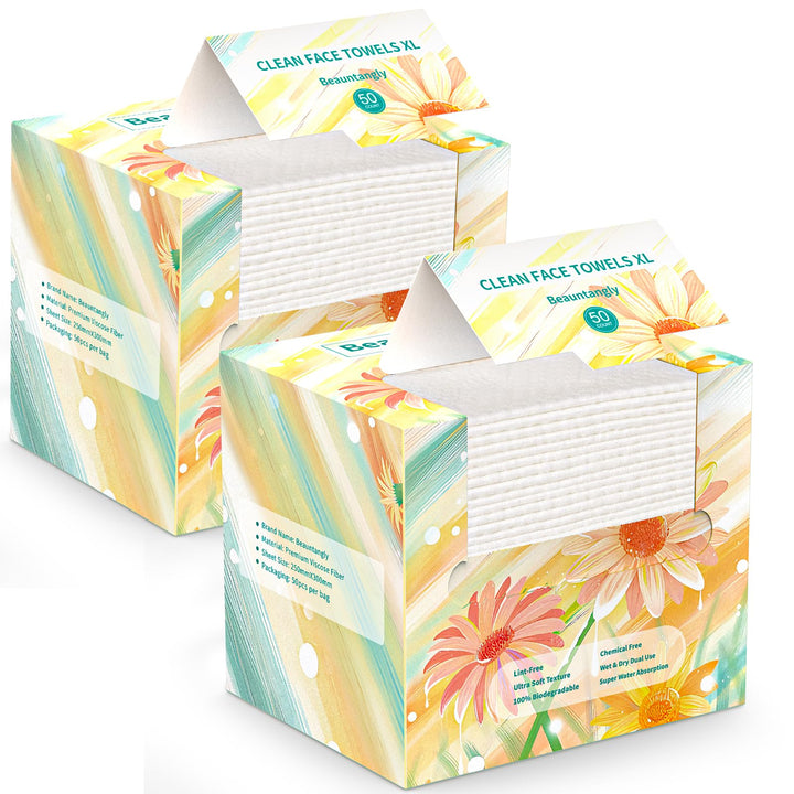 Beauntangly front packaging showing 100-count biodegradable towels for convenience
