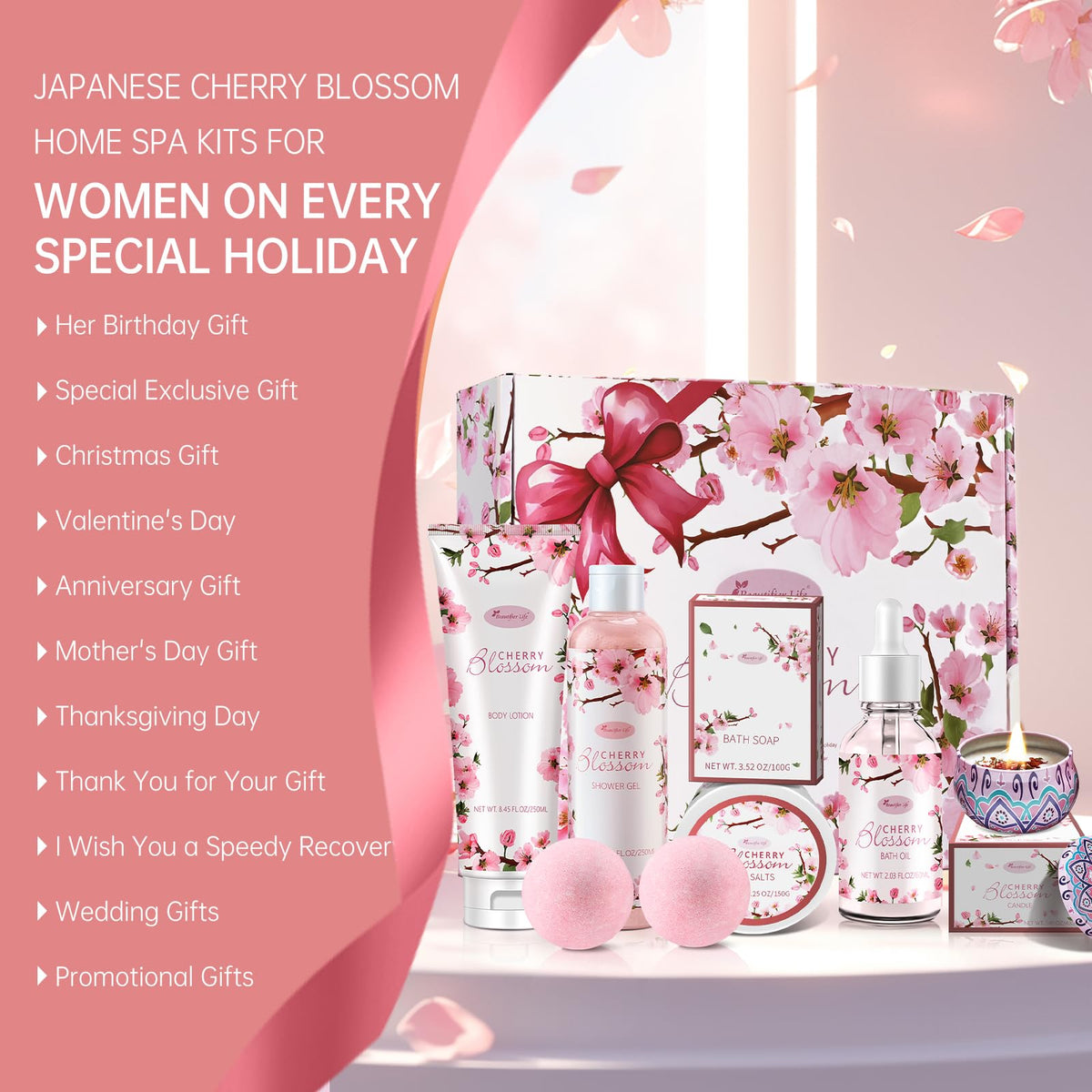 Beautifier Life arranged on bathroom shelf to show cohesive at-home spa setup