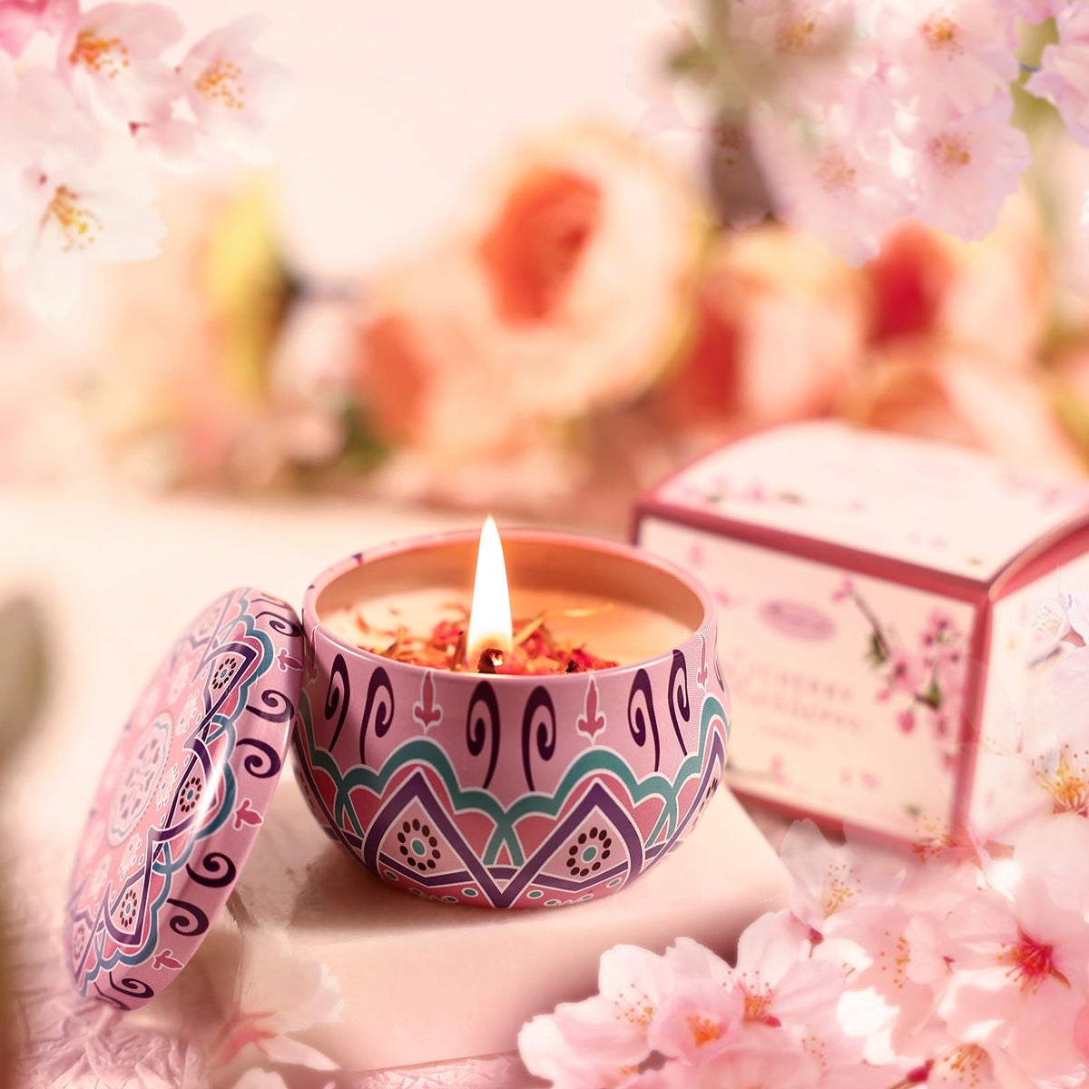 Beautifier Life scented candle lit creating calming aroma and cozy atmosphere