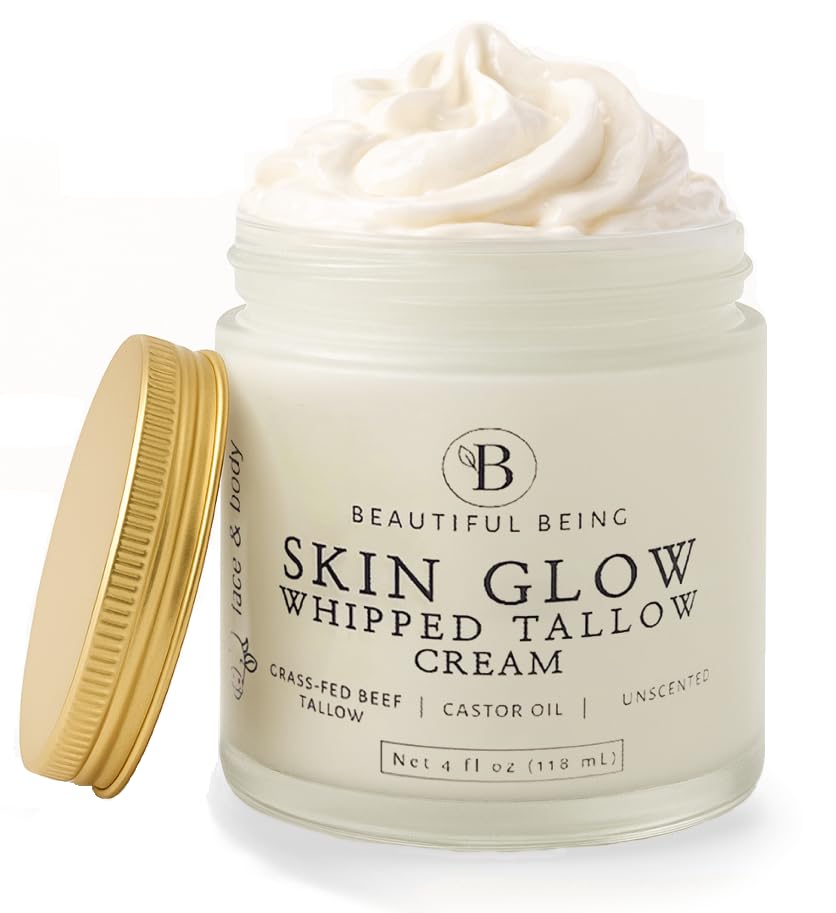 Beautiful Being front jar showing label and clean packaging benefit: clear product ID