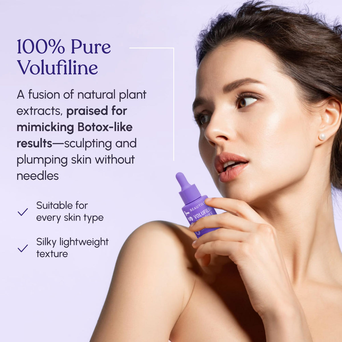 Beautiste serum texture close-up showing oil-like consistency for fast absorption benefit