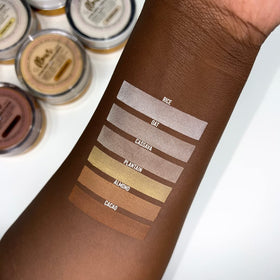 Beauty Bakerie texture swatch of oat powder on skin — finely milled blur and matte benefit