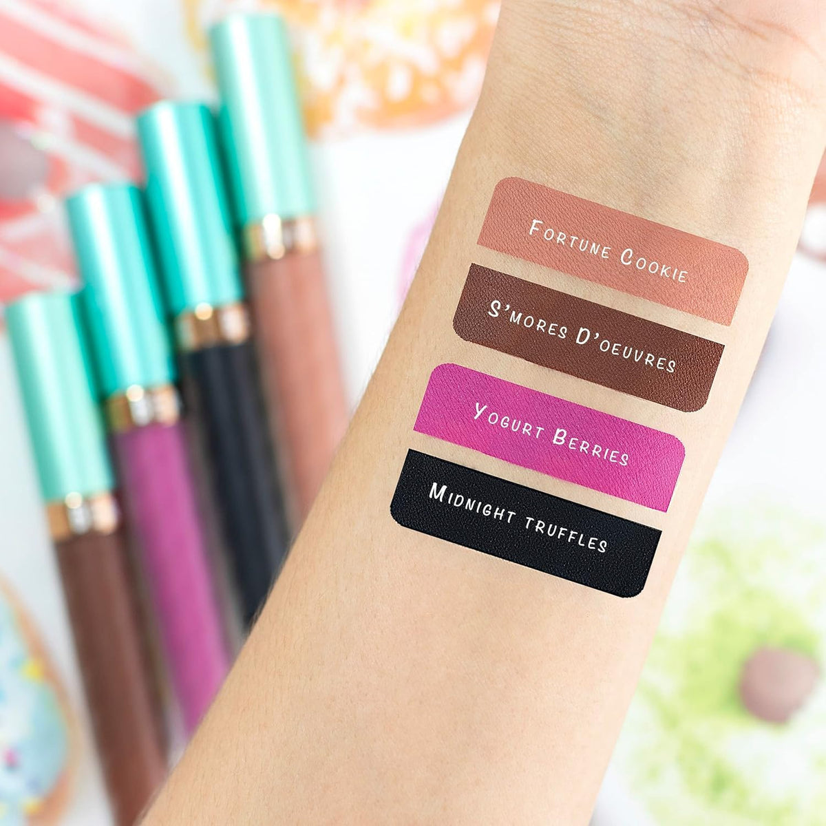 Beauty Bakerie texture swatch of Midnight Truffles showing rich matte coverage