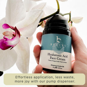 Beauty by Earth applying cream to face for visible smoother skin