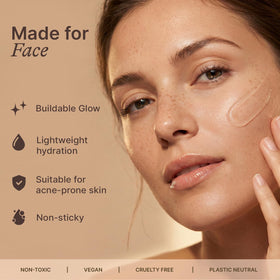 Beauty by Earth before and after face showing natural streak-free glow