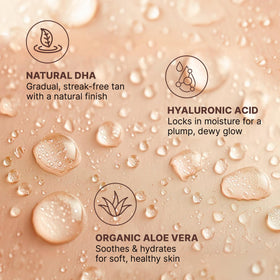 Beauty by Earth before and after face comparison showing subtle natural bronzing benefit