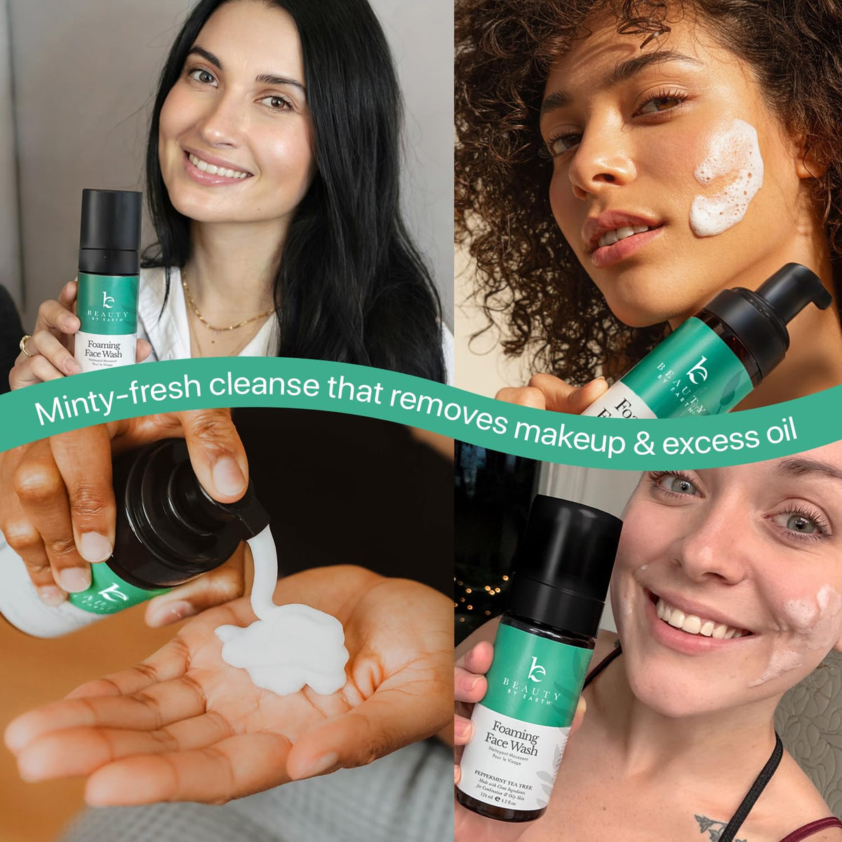Beauty by Earth label detail emphasizing ingredients and vegan promise