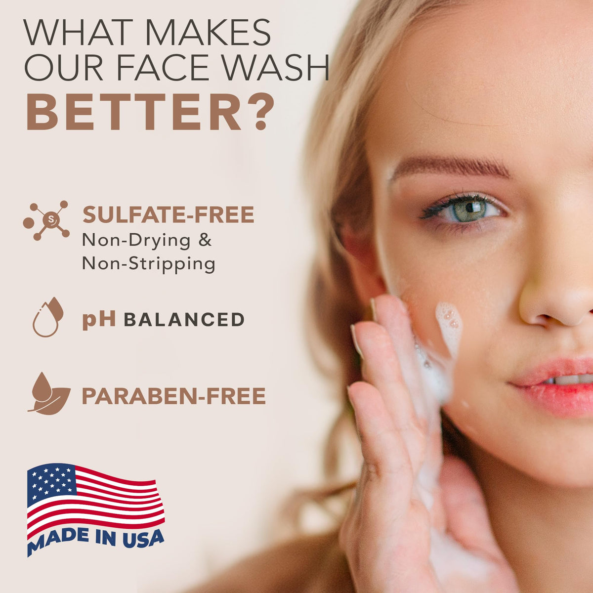 Beauty by Earth label close-up highlighting ingredients and clean formulation benefits