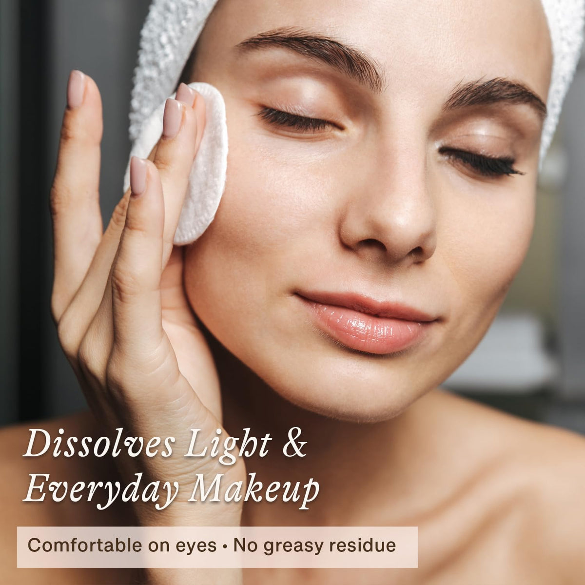 Beauty by Earth texture close-up on cotton pad revealing gentle, non-greasy feel