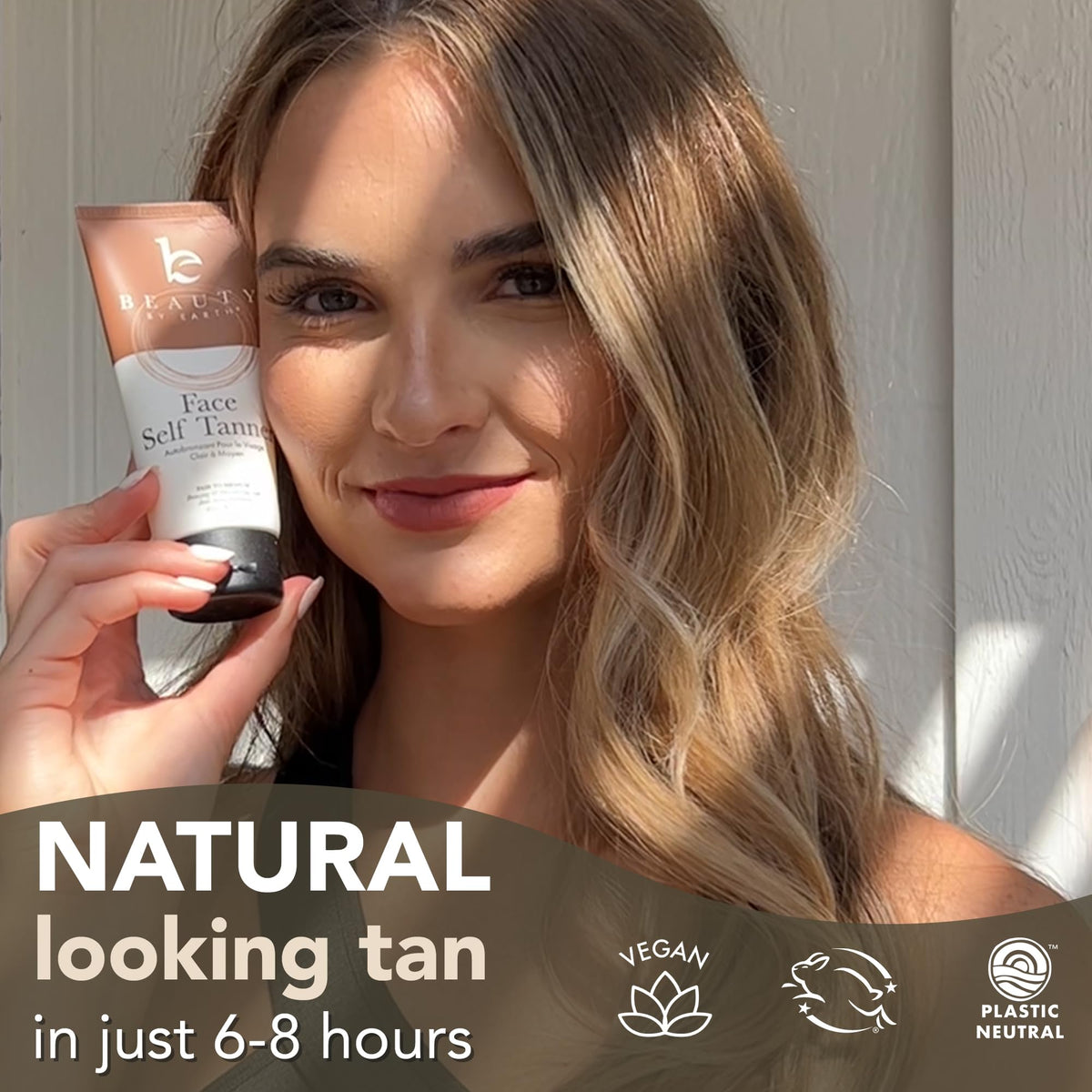 Beauty by Earth application on hand demonstrating easy, streak-free spread