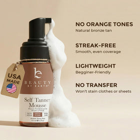 Beauty by Earth foam texture on hand showing lightweight absorbent foam for quick-dry benefit