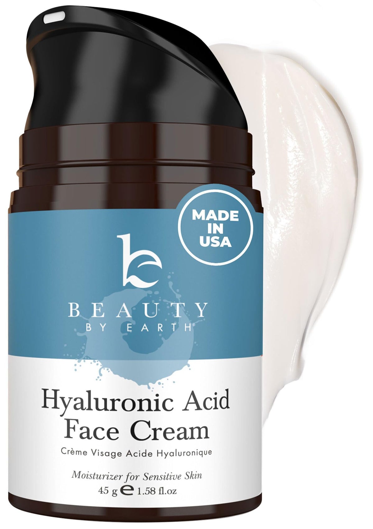 Beauty by Earth front jar showing clean packaging and hydration benefit