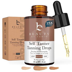 Beauty by Earth front packaging showing clean organic tanner benefits
