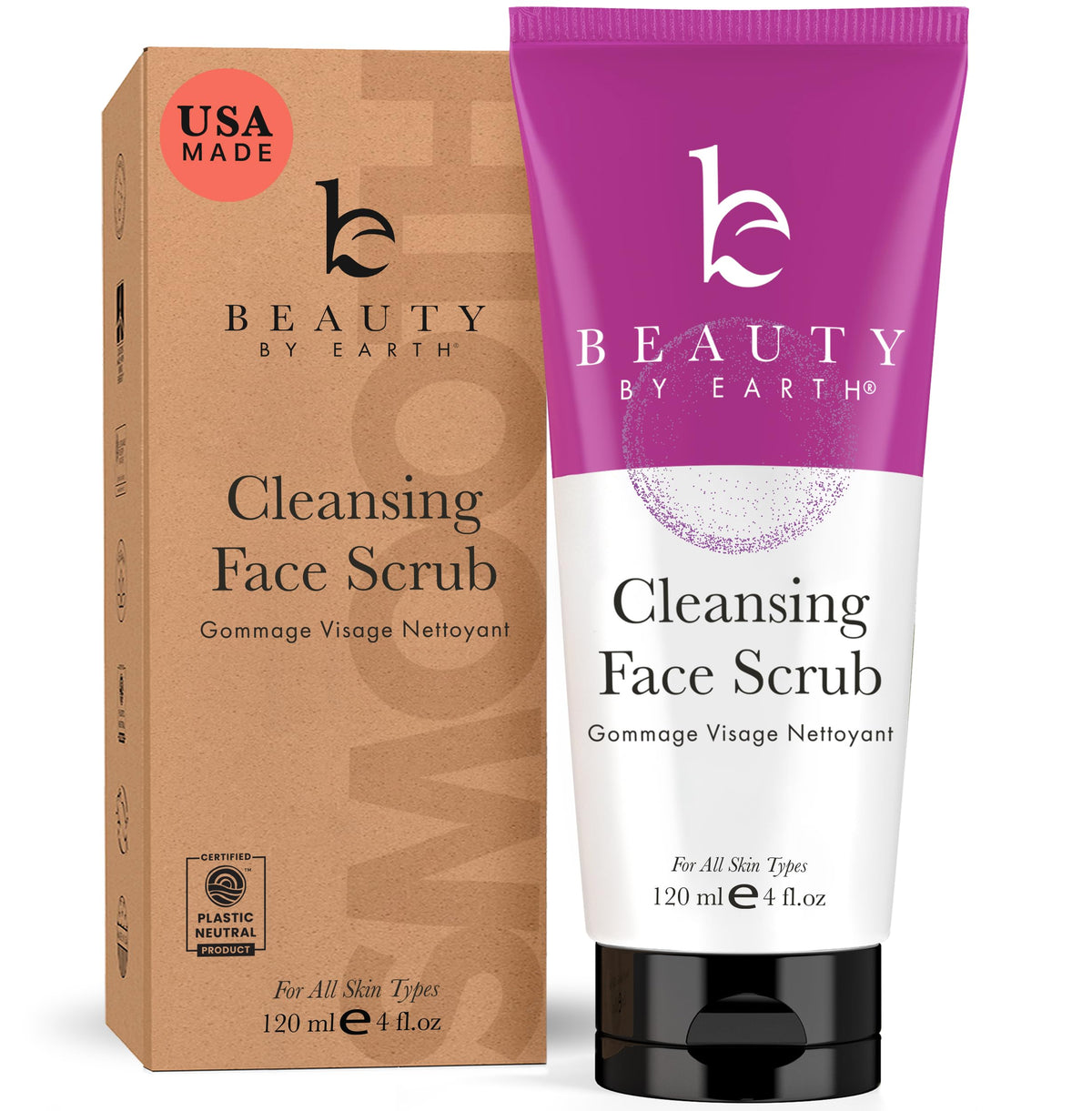 Beauty by Earth front packaging showing product and clean ingredients benefits