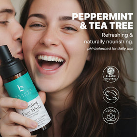 Beauty by Earth peppermint and tea tree botanicals highlighting natural clarity