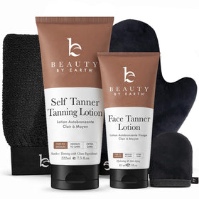 Beauty by Earth kit front packaging showing all included items and benefits