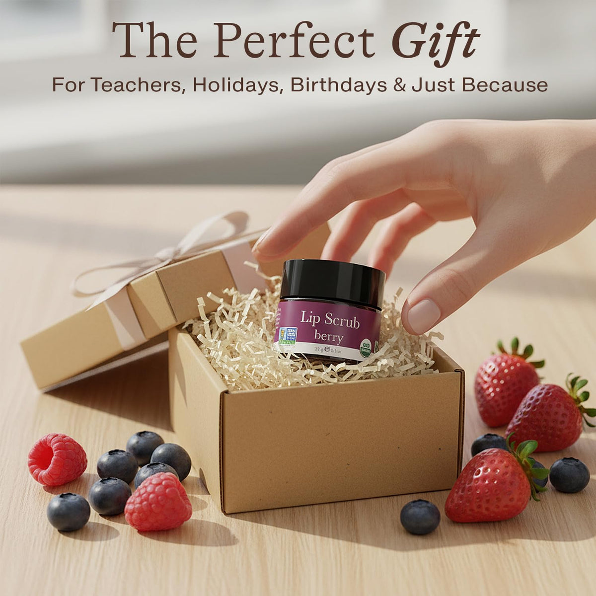 Beauty by Earth lid and label detail showing organic certification clarity