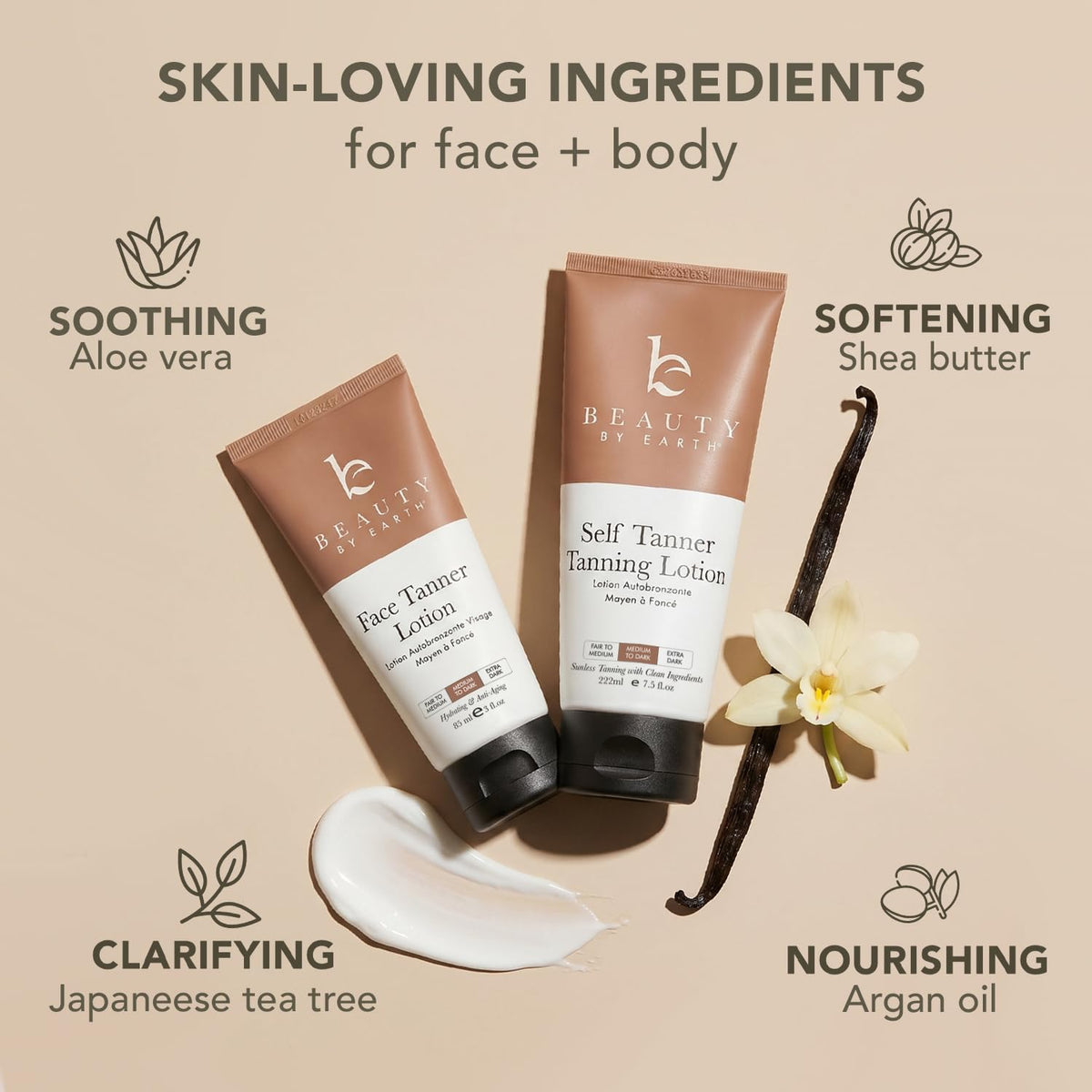 Beauty by Earth product on bathroom vanity in lifestyle scene, suggests daily use