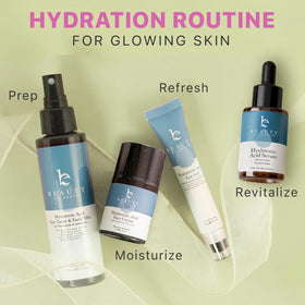Beauty by Earth jar on bathroom counter suggesting daily skincare routine