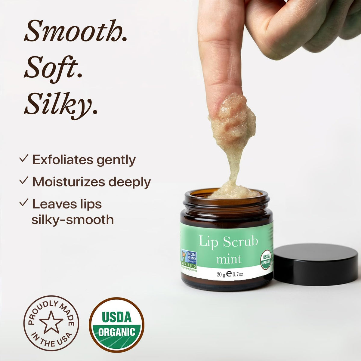 Beauty by Earth close-up sugar crystals texture highlighting mild exfoliation benefits