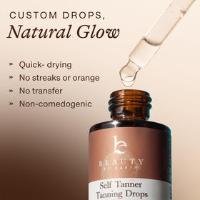 Beauty by Earth drops mixed into moisturizer demonstrating customizable color