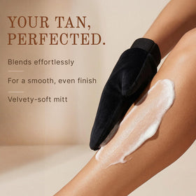 Beauty by Earth mousse and mitt staged in a vanity lifestyle setting