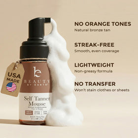 Beauty by Earth being applied with mitt for streak-free finish