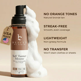 Beauty by Earth clear foam texture displaying quick-dry, lightweight feel