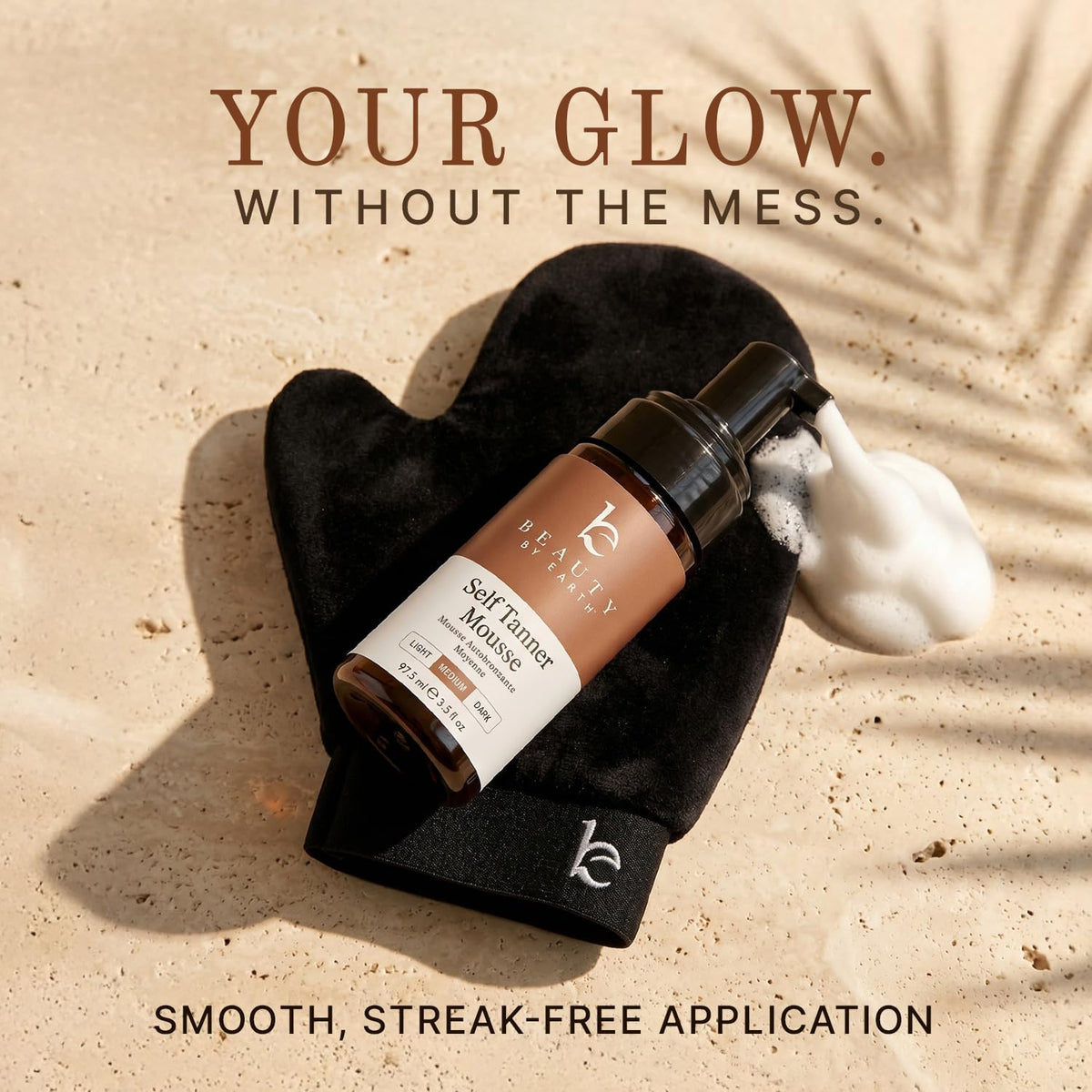 Beauty by Earth mousse foam texture close-up highlighting fast-absorbing formula