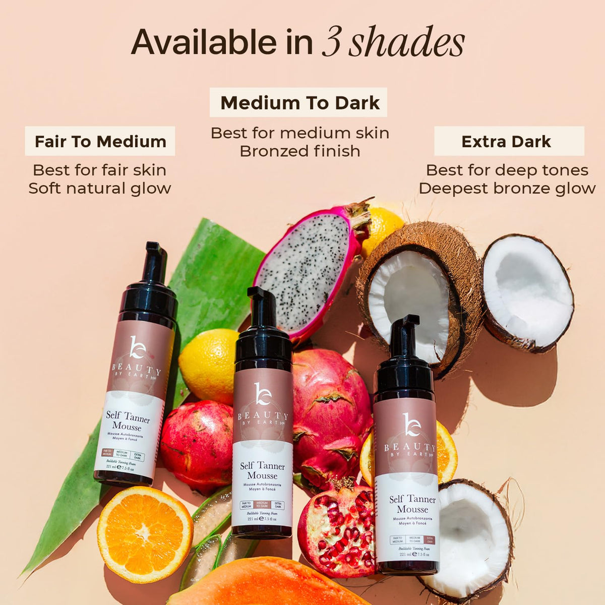 Beauty by Earth open cap dispensing foam illustrating mess-free application