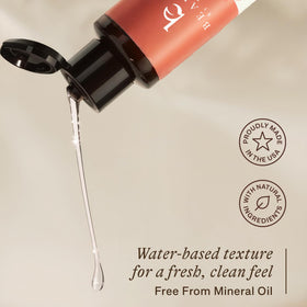 Beauty by Earth makeup remover on pad applied to face for quick, effective cleansing