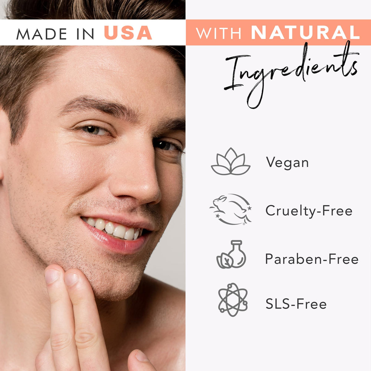 Beauty by Earth palm swatch demonstrating creamy scrub and easy spreadability benefits