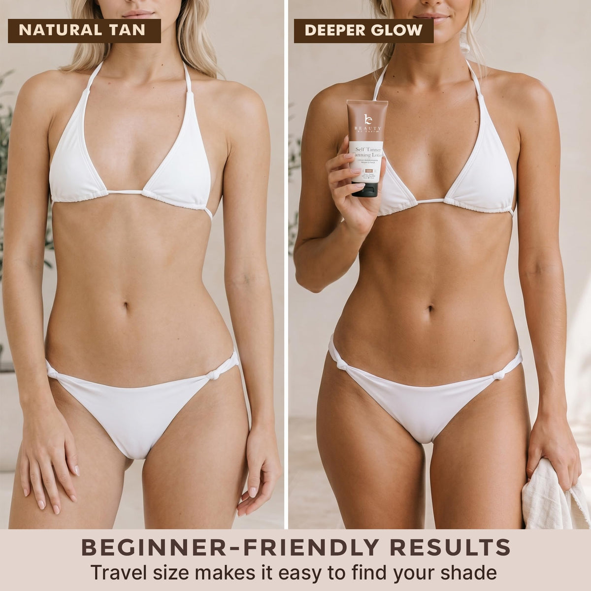 Beauty by Earth pump dispensing lotion texture for smooth, streak-free application