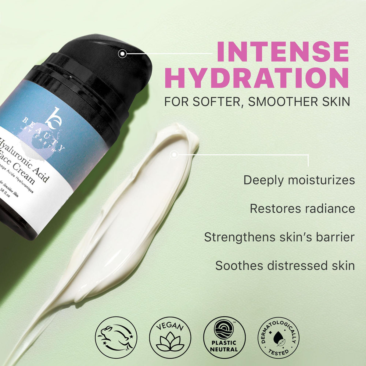 Beauty by Earth dispensing cream onto fingertip for precise application