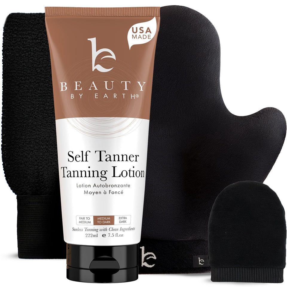 Beauty by Earth front packaging showing kit contents and clean formulation benefits