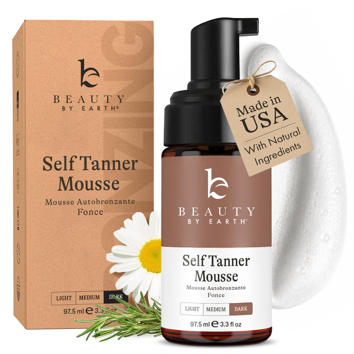 Beauty by Earth front packaging shows bottle and branding, highlighting clean formula benefits