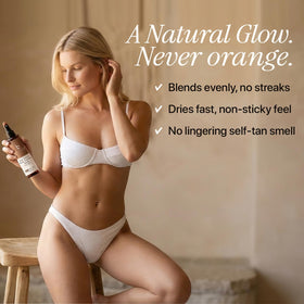 Beauty by Earth spray texture on skin showing fast drying benefit