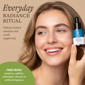 Beauty by Earth serum applied during morning routine for hydrated skin