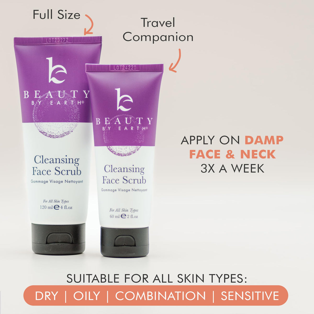 Beauty by Earth beside a hand for size comparison and travel-friendly benefits